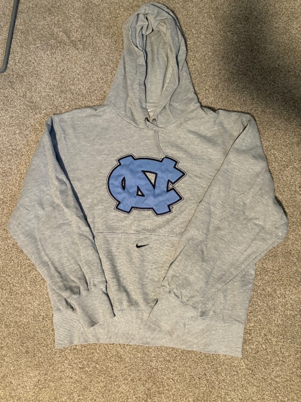 Nike UNC Tar Heels Hoodie Gray Carolina Blue Logo - Size M